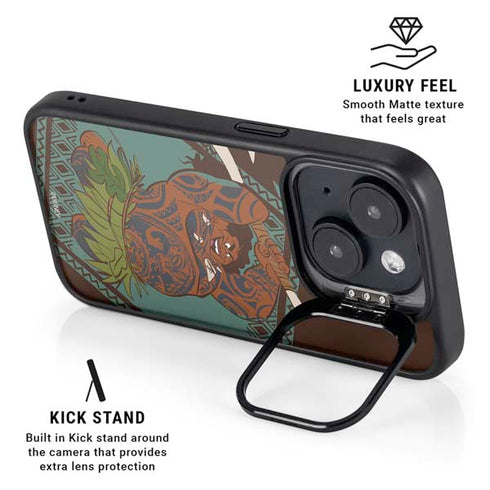Disney Princess Moana Maui Ready To Fight iPhone 14 Plus Kickstand Case