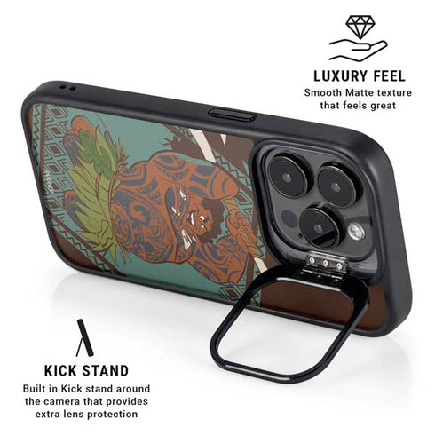 Disney Moana Maui Ready To Fight iPhone 14 Pro Max Kickstand Case