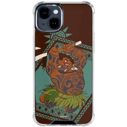 Disney Moana Maui Ready To Fight iPhone 15 Clear Case