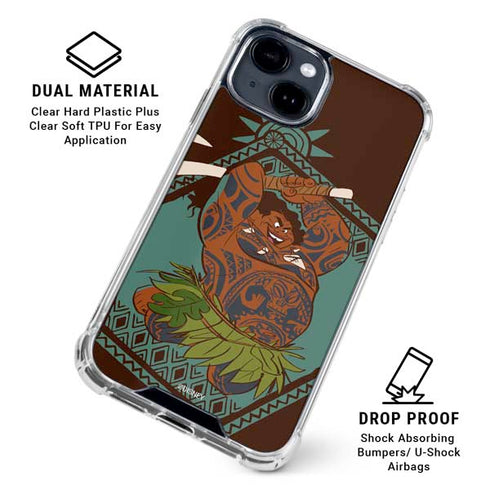 Disney Moana Maui Ready To Fight iPhone 15 Clear Case