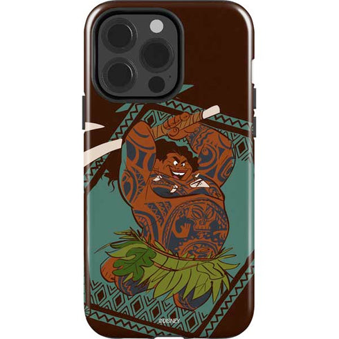 Disney Moana Maui Ready To Fight iPhone 15 Pro Impact Case