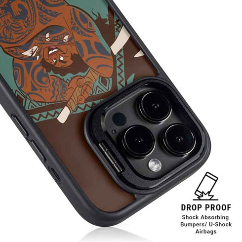 Disney Moana Maui Ready To Fight iPhone 15 Pro Kickstand Case