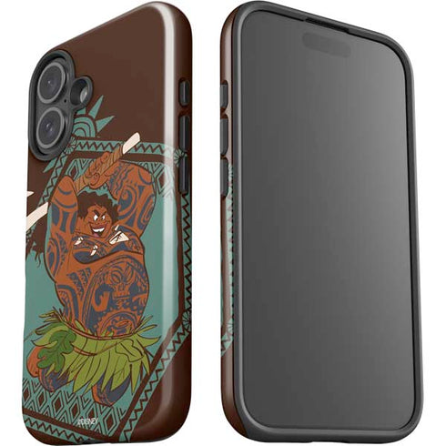 Disney Princess Moana Maui Ready To Fight iPhone 16 Impact Case