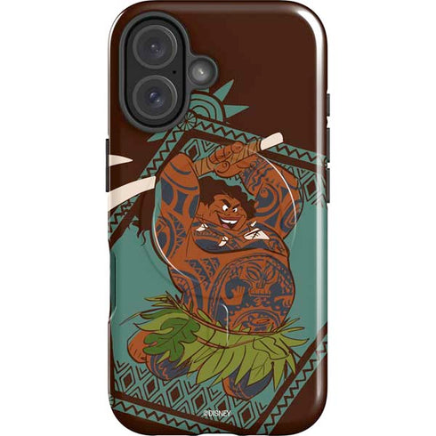 Disney Princess Moana Maui Ready To Fight iPhone 16 Magsafe Impact Case