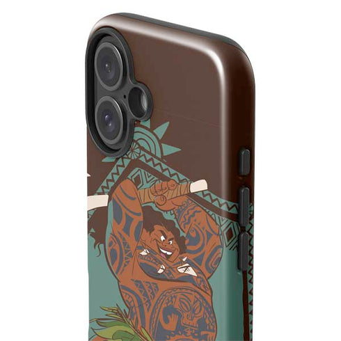 Disney Princess Moana Maui Ready To Fight iPhone 16 Plus Impact Case
