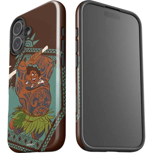 Disney Princess Moana Maui Ready To Fight iPhone 16 Plus Impact Case