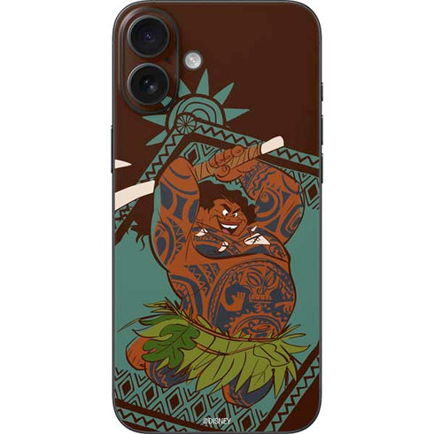 Disney Princess Moana Maui Ready To Fight iPhone 16 Plus Skin