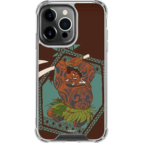 Disney Princess Moana Maui Ready To Fight iPhone 16 Pro Clear Case