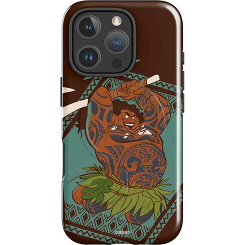 Disney Princess Moana Maui Ready To Fight iPhone 16 Pro Magsafe Impact Case