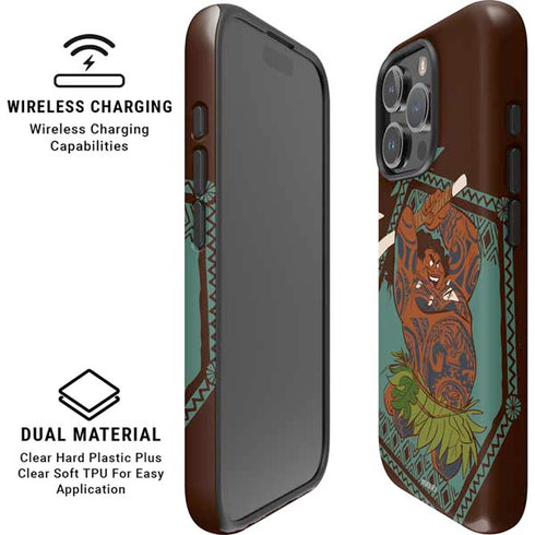 Disney Princess Moana Maui Ready To Fight iPhone 16 Pro Magsafe Impact Case