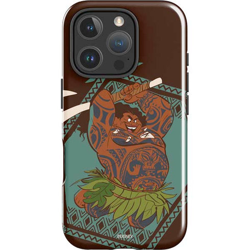 Disney Princess Moana Maui Ready To Fight iPhone 16 Pro Max Impact Case