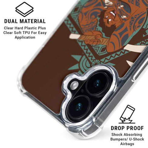 Disney Princess Moana Maui Ready To Fight iPhone 17 Clear Case