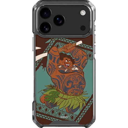 Disney Princess Moana Maui Ready To Fight iPhone 18 Pro Max Clear Case
