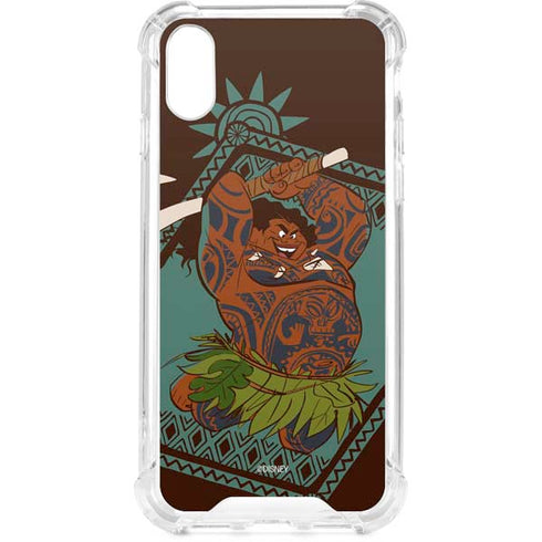 Disney Moana Maui Ready To Fight iPhone XS Clear Case