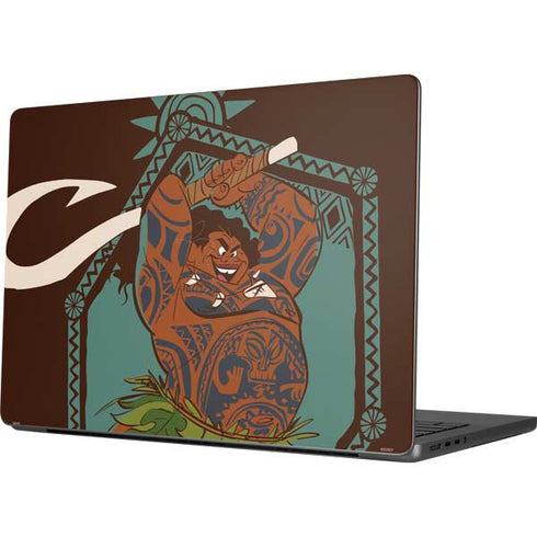 Disney Princess Moana Maui Ready To Fight Apple MacBook Pro 14-inch Skin