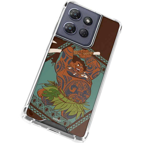 Disney Princess Moana Maui Ready To Fight Moto G 5G (2025) Clear Case