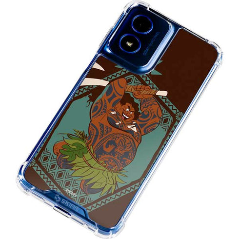 Disney Princess Moana Maui Ready To Fight Moto G Play 4G (2024) Clear Case