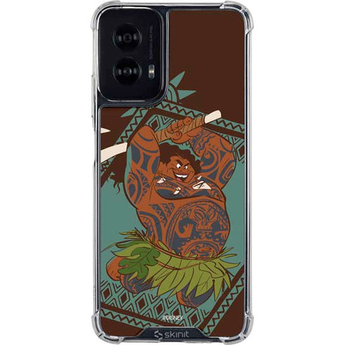 Disney Moana Maui Ready To Fight Moto G Power 5G (2024) Clear Case