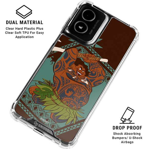 Disney Moana Maui Ready To Fight Moto G Power 5G (2024) Clear Case
