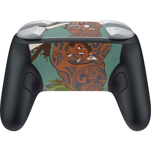 Disney Princess Moana Maui Ready To Fight Nintendo Switch 2 (2025) Pro Controller Skin