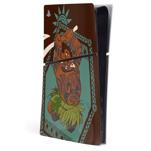 Disney Moana Maui Ready To Fight PS5 Slim Digital Edition Console Skin