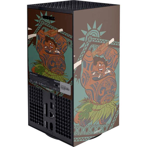 Disney Princess Moana Maui Ready To Fight XBox Series X Digital Edition Console Skin