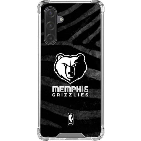 NBA Memphis Grizzlies Black Animal Print Galaxy A17 Clear Case