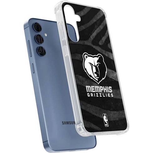 NBA Memphis Grizzlies Black Animal Print Galaxy A55 5G Clear Case