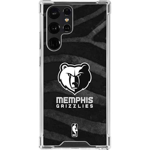 NBA Memphis Grizzlies Black Animal Print Galaxy S23 Ultra Clear Case