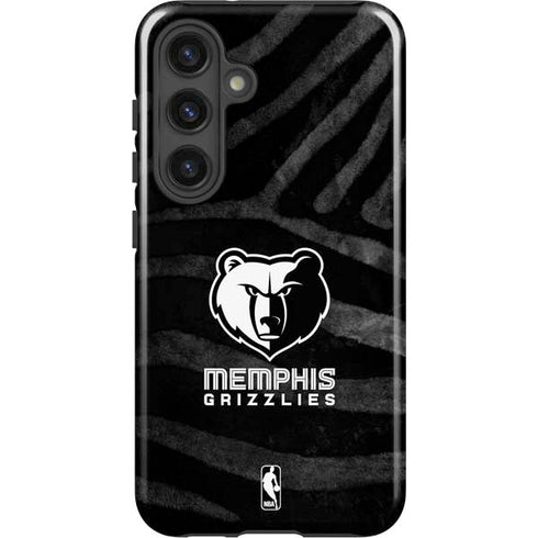 NBA Memphis Grizzlies Black Animal Print Galaxy S25 Plus Impact Case