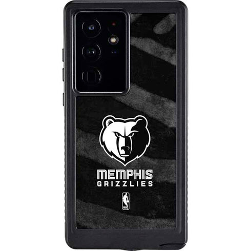 NBA Memphis Grizzlies Black Animal Print Galaxy S24 Ultra Waterproof Case
