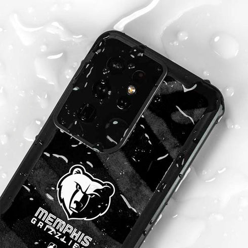 NBA Memphis Grizzlies Black Animal Print Galaxy S24 Ultra Waterproof Case