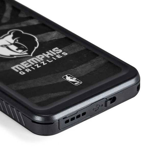 NBA Memphis Grizzlies Black Animal Print Galaxy S24 Waterproof Case