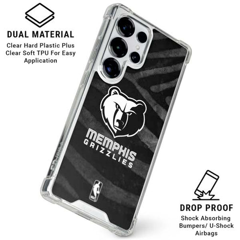 NBA Memphis Grizzlies Black Animal Print Galaxy S25 Ultra Clear Case