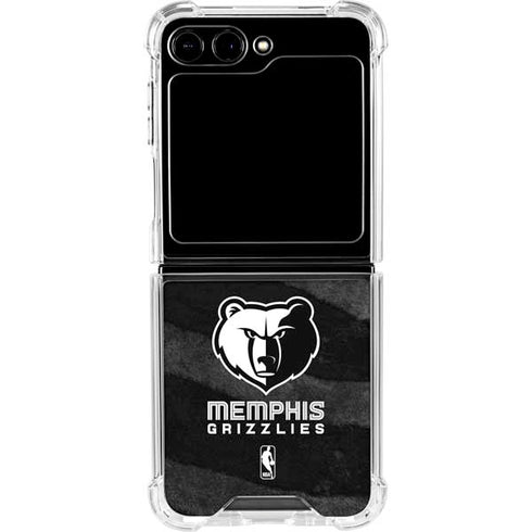 NBA Memphis Grizzlies Black Animal Print Galaxy Z Flip6 Clear Case