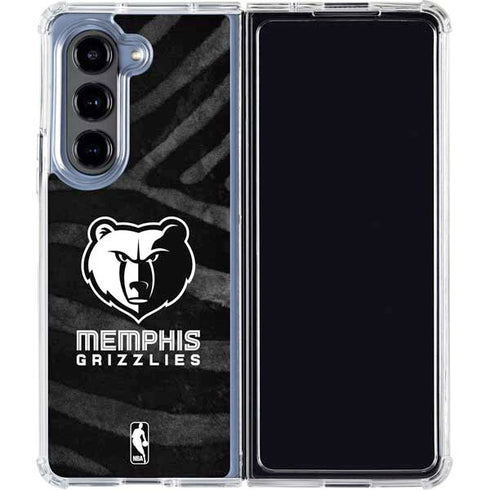 NBA Memphis Grizzlies Black Animal Print Galaxy Z Fold5 5G Clear Case