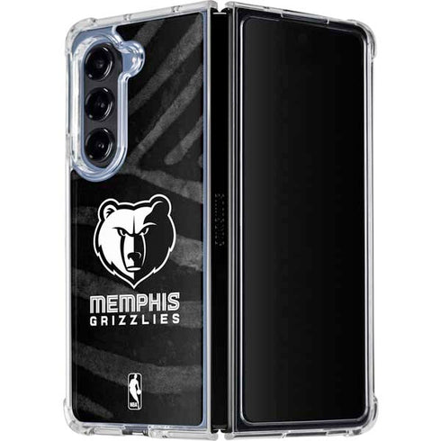 NBA Memphis Grizzlies Black Animal Print Galaxy Z Fold5 5G Clear Case