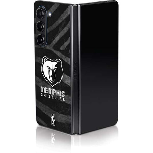 NBA Memphis Grizzlies Black Animal Print Galaxy Z Fold5 5G Skin