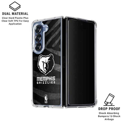 NBA Memphis Grizzlies Black Animal Print Galaxy Z Fold6 Clear Case