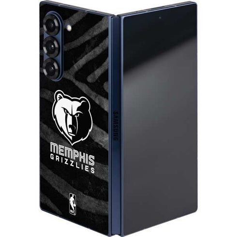 NBA Memphis Grizzlies Black Animal Print Galaxy Z Fold6 Skin