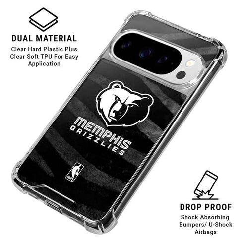 NBA Memphis Grizzlies Black Animal Print Google Pixel 10 Pro XL Clear Case