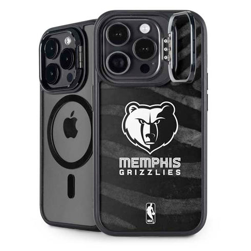NBA Memphis Grizzlies Black Animal Print iPhone 14 Pro Kickstand Case