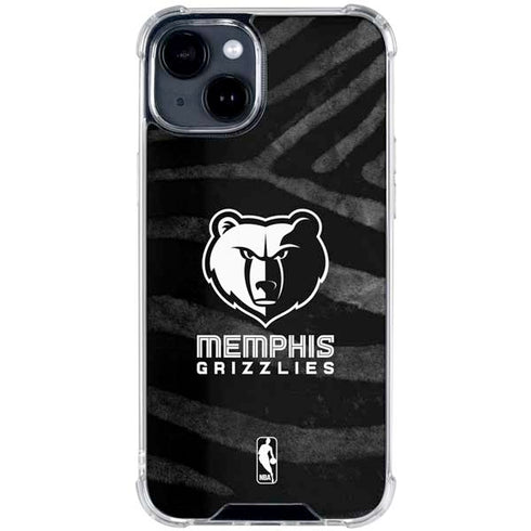 NBA Memphis Grizzlies Black Animal Print iPhone 15 Clear Case