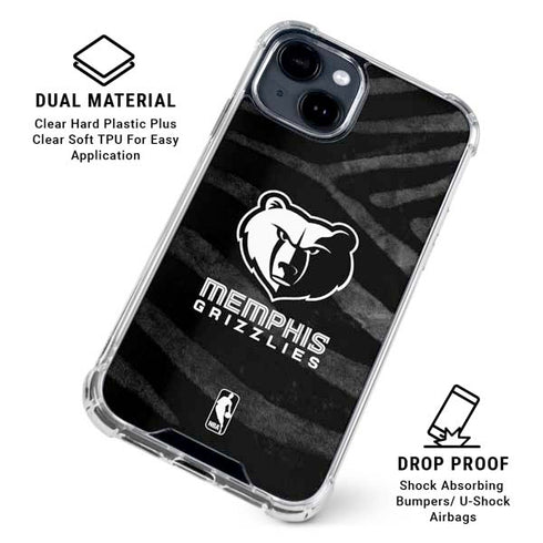 NBA Memphis Grizzlies Black Animal Print iPhone 15 Clear Case