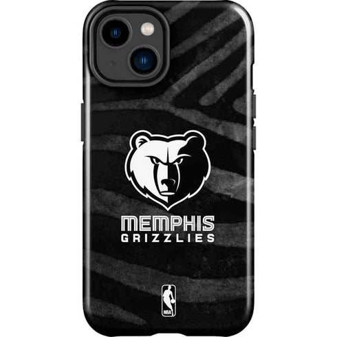 NBA Memphis Grizzlies Black Animal Print iPhone 15 Impact Case