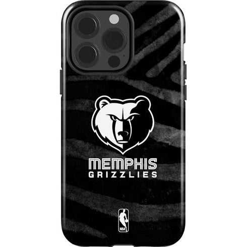 NBA Memphis Grizzlies Black Animal Print iPhone 15 Pro Impact Case