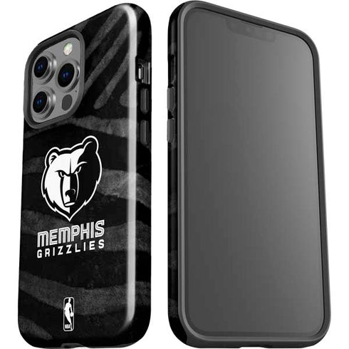 NBA Memphis Grizzlies Black Animal Print iPhone 15 Pro Impact Case