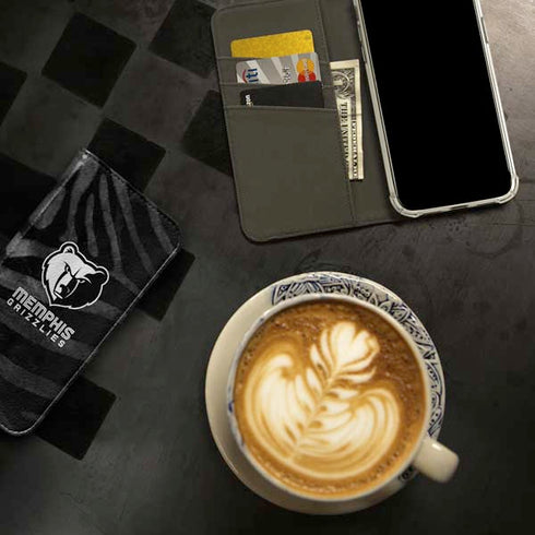 NBA Memphis Grizzlies Black Animal Print iPhone 15 Pro Max Folio Case