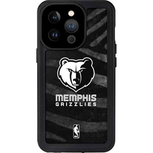 NBA Memphis Grizzlies Black Animal Print iPhone 15 Pro Waterproof Case