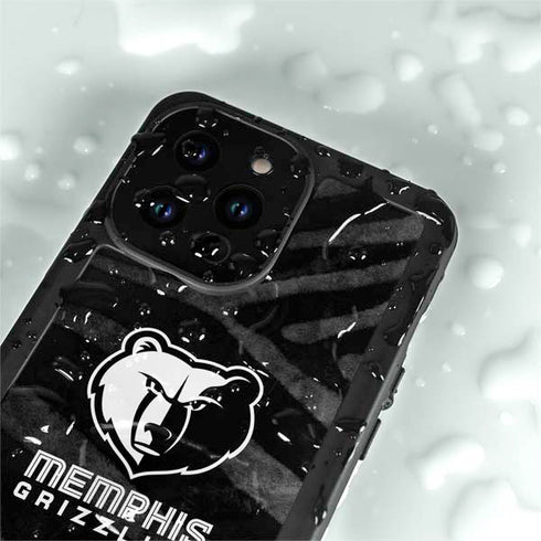 NBA Memphis Grizzlies Black Animal Print iPhone 15 Pro Waterproof Case